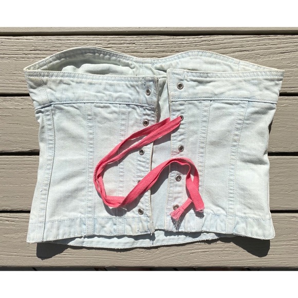 Marc Jacobs Jean Corset Top with Pink Laces size 2 - Picture 2 of 5